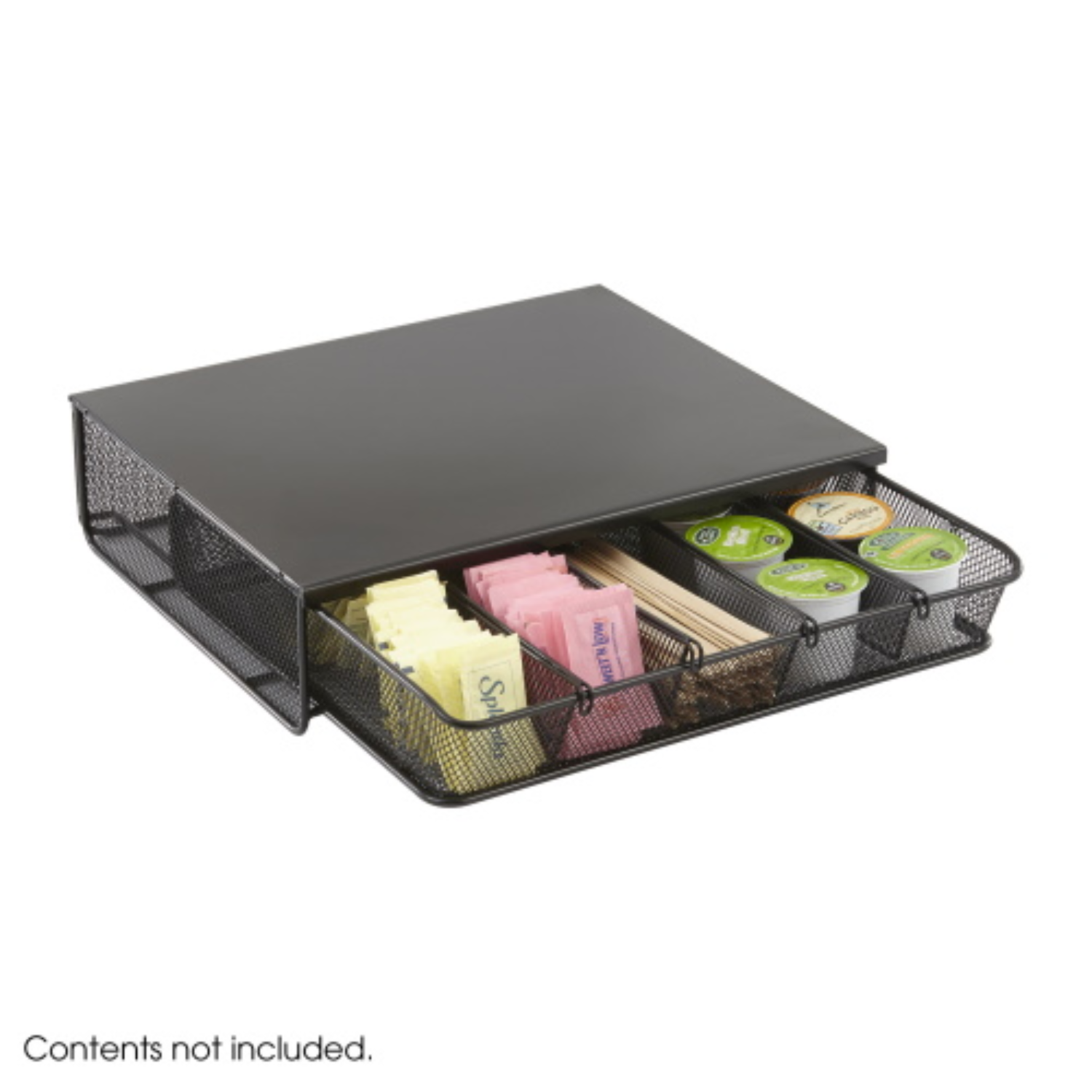 Safco-modular-storage-1-drawer-unit-3274BL-Onyx-Black-coffee-condiment-storage