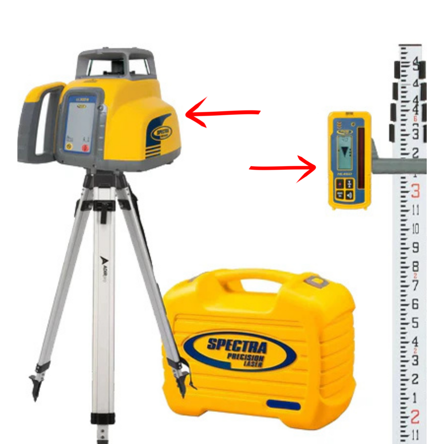 Spectra-LL300N-Automatic-Laser-Level-with-HL450-Receiver-Alkaline-Batteries