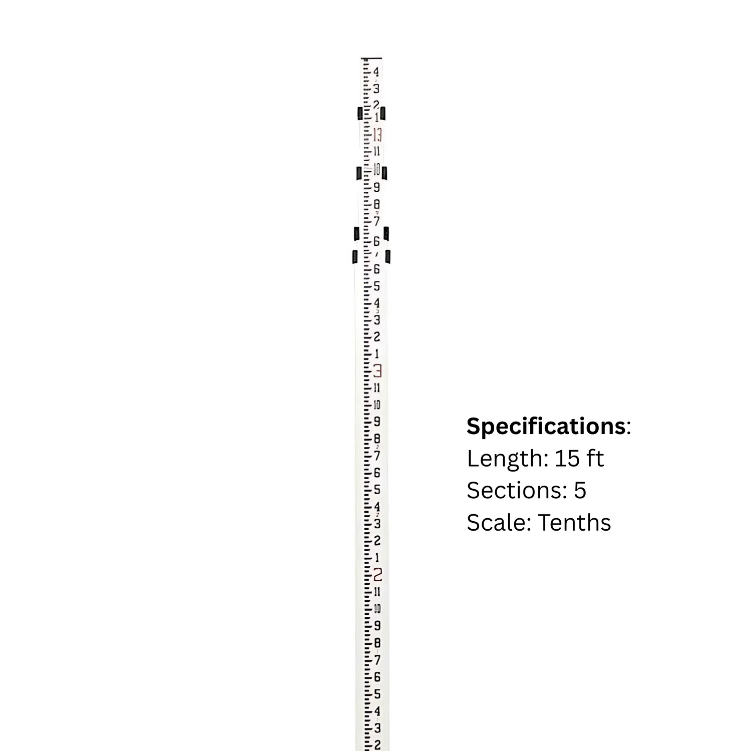 Spectra-Precision-15-ft-Grade-Rod-with-Tenths-Markings-and-5-Sections-GR151