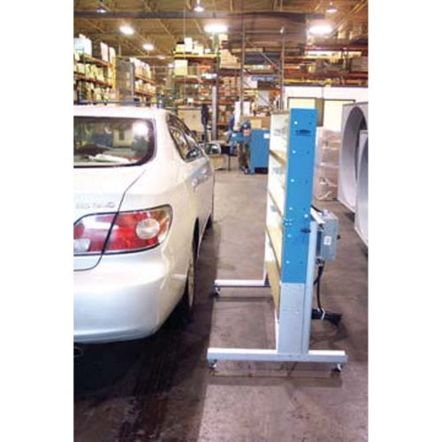 TPI 6400W 240V Portable Electric Infrared Heat Panel- beside the car