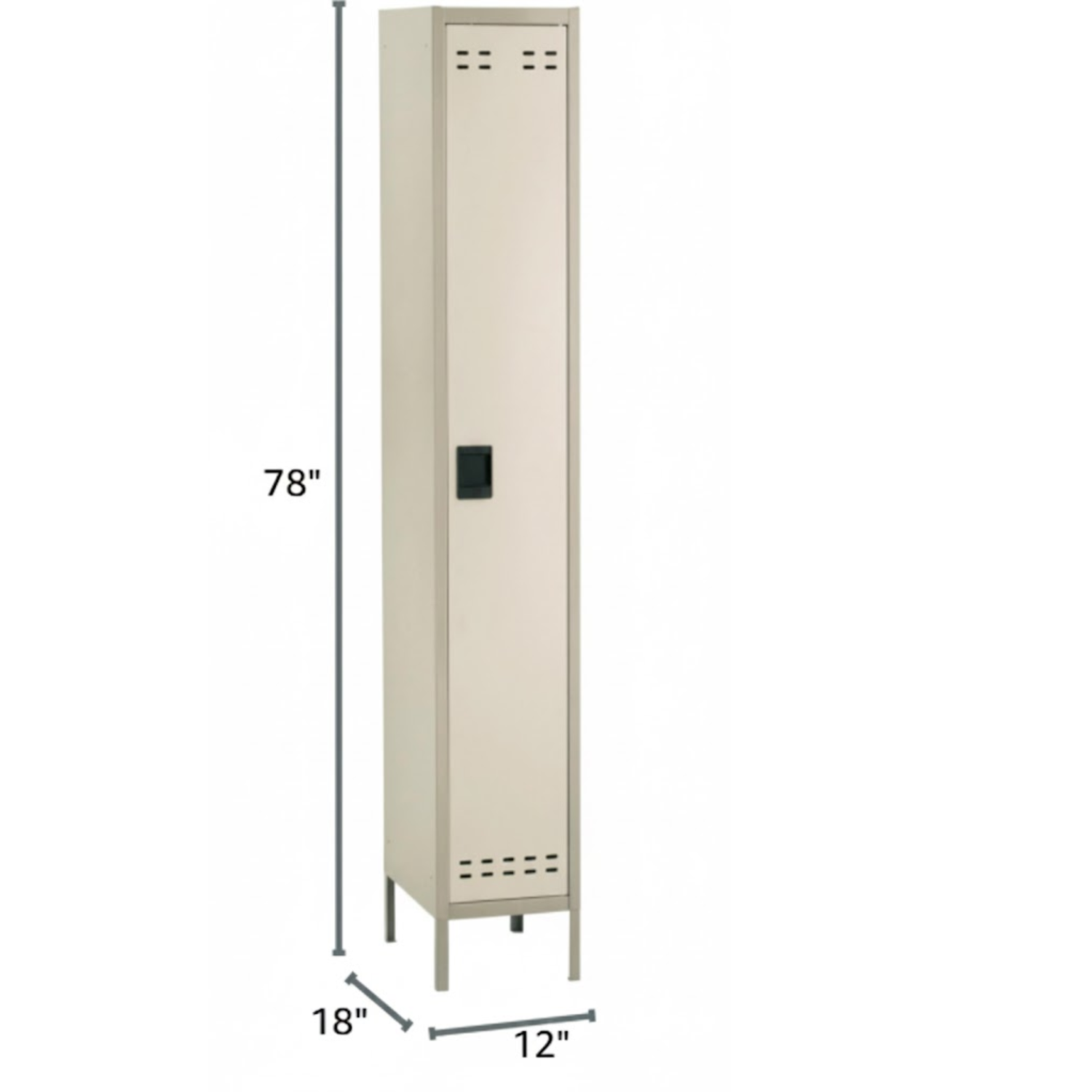 Tan-steel-single-door-locker-Safco-5522TN-personal-storage-unit