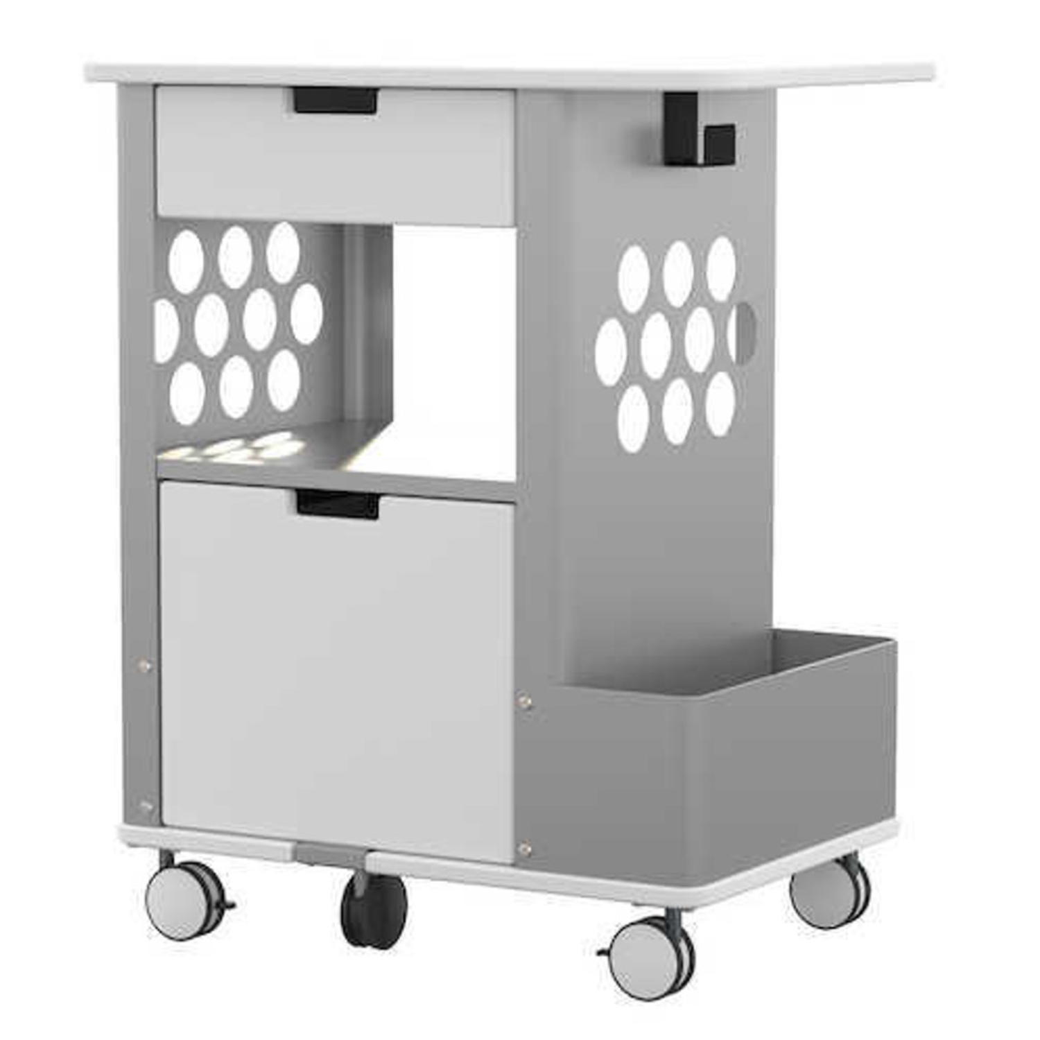 White-3-tier-rolling-storage-cart-Safco-5202WH-with-casters-for-office-supplies