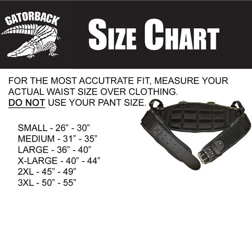 gator size chart