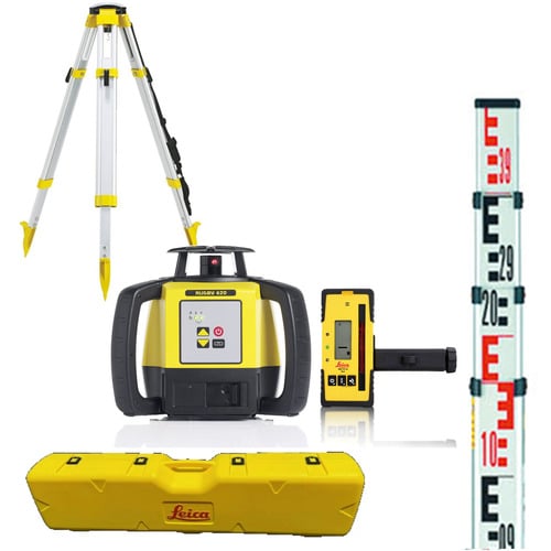 Leica Rugby 620 kit 6019256 with RE120 receiver and alkaline batteries, tripod and 13-foot tenths rod
