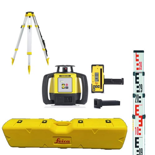 Leica Rugby 620 kit 6019257 with RE160 receiver and Li-ion battery, tripod and 13-foot tenths rod