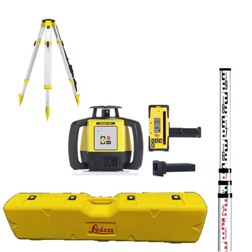 Leica Rugby 620 kit 6019426 with RE160 receiver and Li-ion battery, tripod and 13-foot inch-graduated rod
